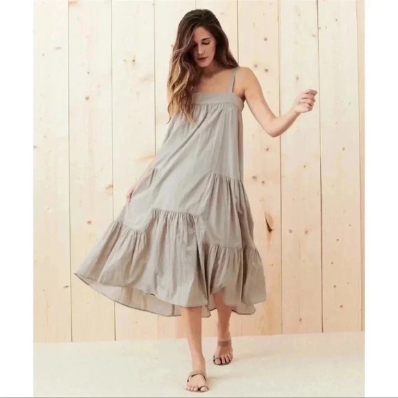 Jenni Kayne Seersucker Linen Blend Summer Dress Size Medium